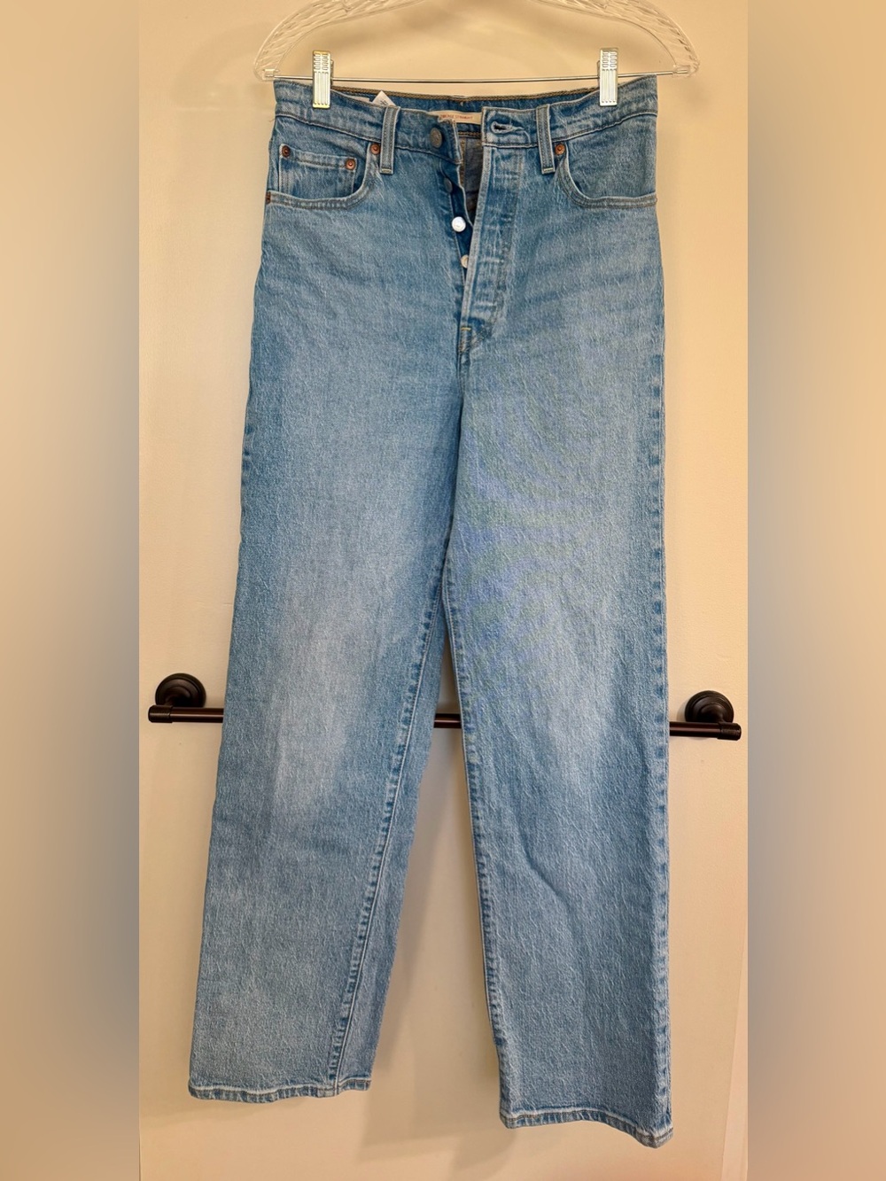 Levi's High Rise Ribcage Straight Light Blue Jeans
